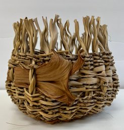 Vintage Handmade Woven Basket