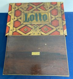 Vintage Lotto Game & Wooden Box