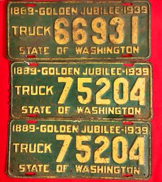 1939 Washington License Plates