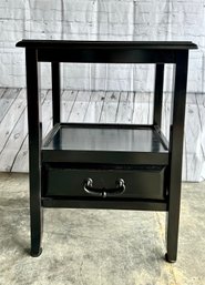 Dark Wood Side Table With Drawer