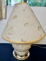 White Glass Floral Lamp