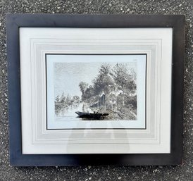 Corot Print Man In Boat