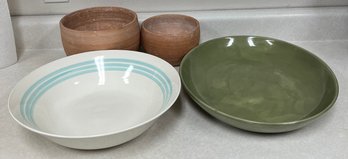 2 Serving Bowls & 2 Clay Pots