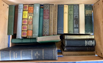 Antique Book Lot With Crate