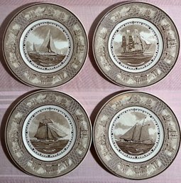 Set Of 4 The American Sailing Ship Plates