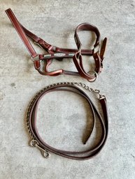 Vintage MacPherson Tack LA Horse Leather Halter With Leash