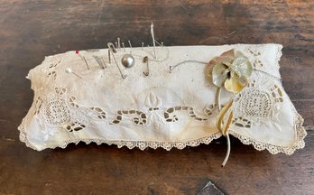 Victorian Pin Cushion With Brooch