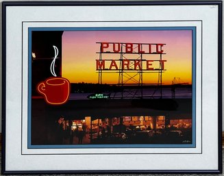 Framed Pike Place Market Seattle Picture Artwork Photograph *Local Pick-Up Only*