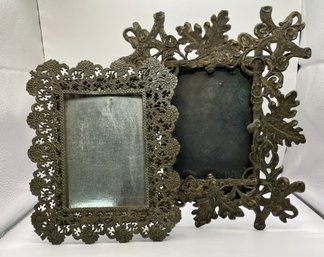 Lot Of 2 ~ Antique Metal Mirror/frams