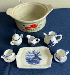 Small Tea Set And Flower Bowl.