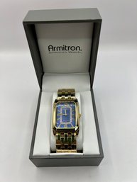 Armitron Watch Gold Tone W/Blue Face