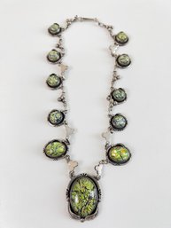 Mexican Silver And Stone Necklace