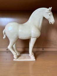 White Ceramic Asian Style Horse