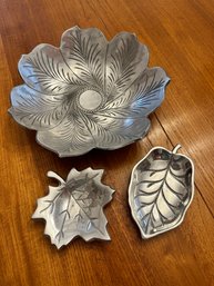 Three Metal Decorative Dishes