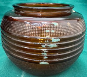 Amber Glass Vase/bowl/light Cover