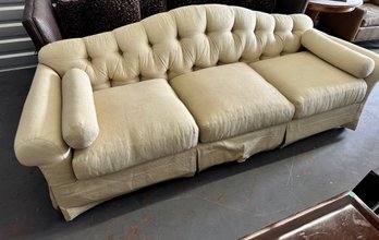 Baker Linen Chesterfield Style Sofa