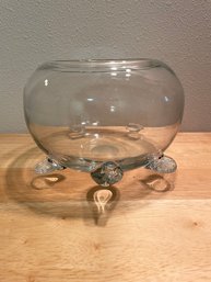 Glass Turtle Footed Decorative Bowl/fishbowl