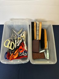 Box Of Scissors And Grooming Items