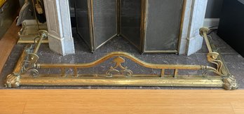 Art Nouveau Brass Fireplace Hearth Surround