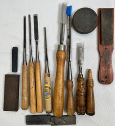 Lathe Tools And Honing Stones.