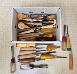 Large Lot Of Wood Carving Tools
