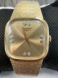 Vintage Longines Men's Mechanical Diamond Accent Gold Filled Watch