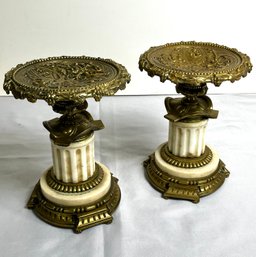Pair Of Vintage Column Candle Holders