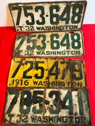 4, 1932 Washington License Plates