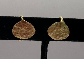14K Gold Leaf Clip Earrings