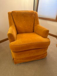 Vintage 1970s Upholstered Burnt Orange Chair #2