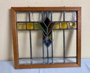 Antique Stained Glass Window Hanging
