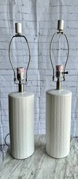 Two White Ceramic Lamps