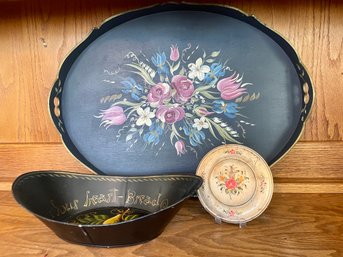 Lot Of 3 Toll Handpainted Items