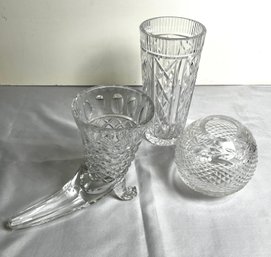 Collection Of Crystal Glass Vases