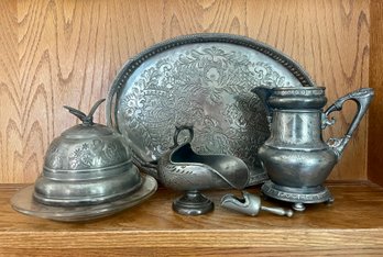 4 Mixed Pieces Of Ornate Silver Plate