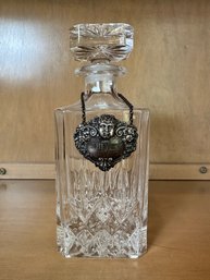 Crystal Decanter With Silver Sherry Tag