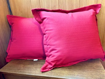 Set Of 2 ~ Indoor/outdoor Pillows ~ Red