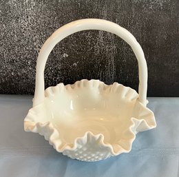 Fenton Milk Glass Brides Basket