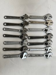 Lot Of 14, 4 Inch Adjustable Wrenches, Crescent, Diamalloy, P & C, Truecraft.