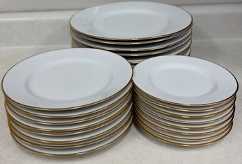 8 Place Setting Of Gold Trim Dishes