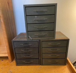3 Metal Drawers With Contents
