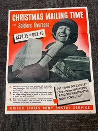 Christmas Mailing Time For Soldiers Overseas  Poster 1943