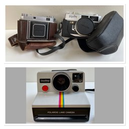 Lot Of 3 Vintage Cameras Kodak, Minolta, Poloroid