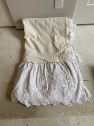 Full/queen Coverlet With Attached Dust Ruffle