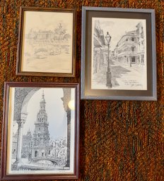 Three Prints Of World Buildings