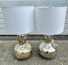 Two Mercury Glass Style Lamps