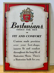 Bostonians Cardboard Vintage Advertising