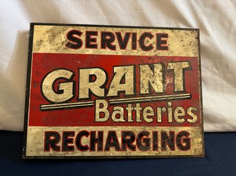 Grant Batteries Double Sided Metal Service Sign
