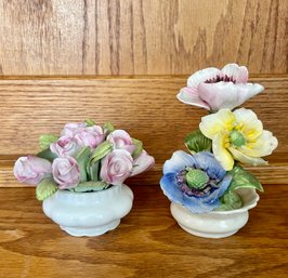 2 Small Porcelain Floral Arrangements