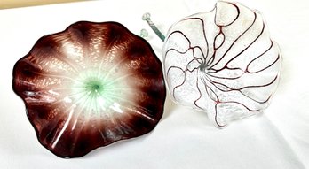 Hand Blown Cahaba Lily By Cam Langley Pair